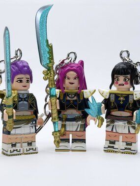 KPop Demon Hunters Custom Minifigure Keychain (3Pcs）